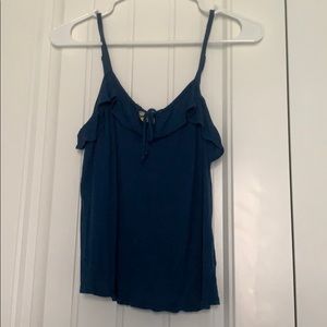 Tank top with tie at chest and flowy top detail